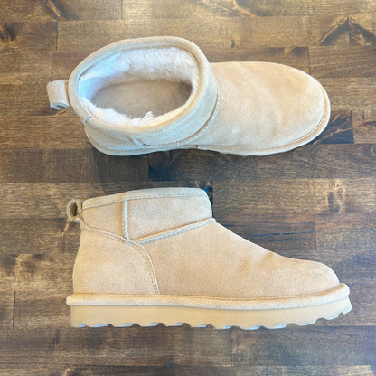 Bearpaw Shorty Suede Booties in Iced Coffee- 7