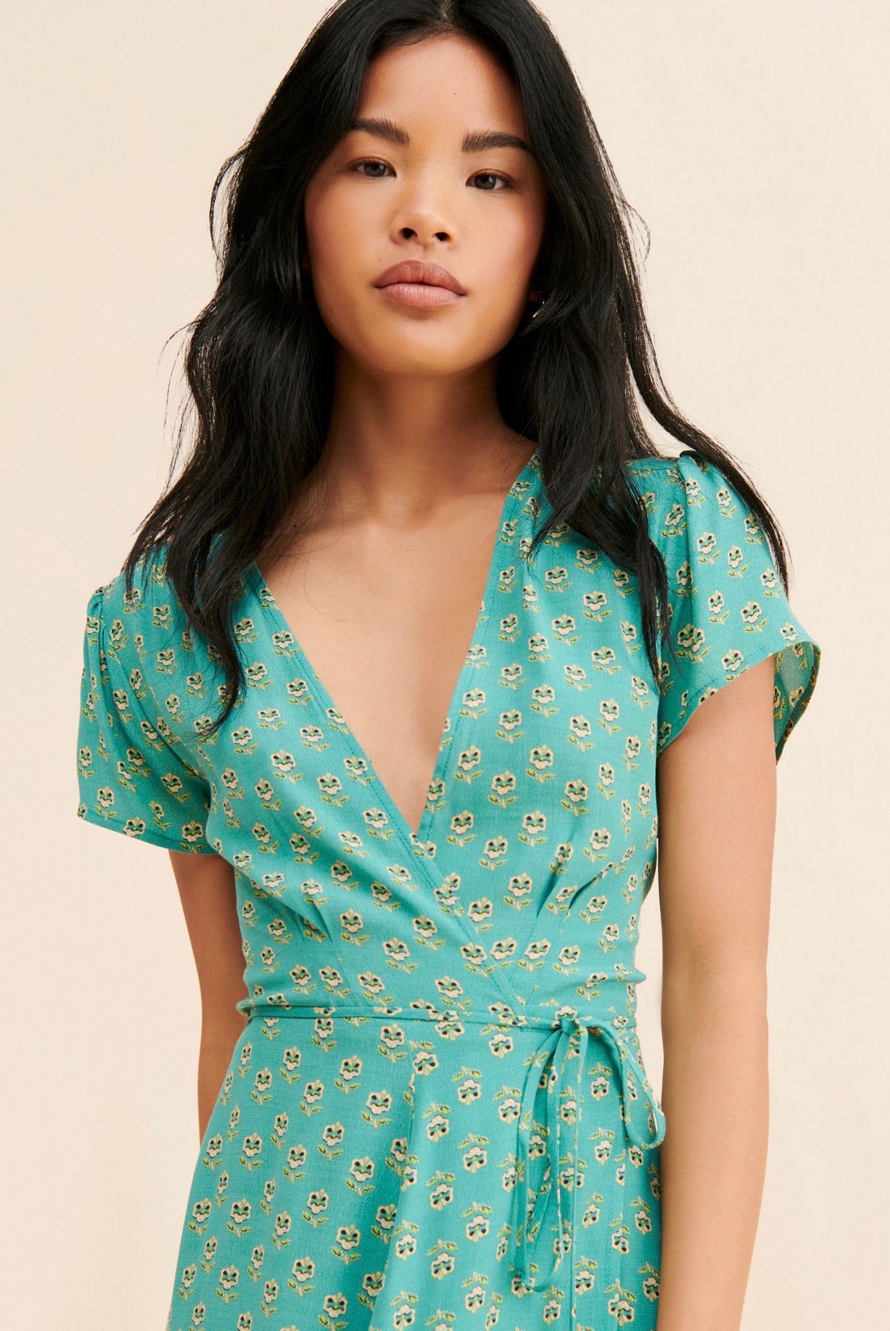 Rolla’s Cleo Emmylou Wrap Dress in Teal - Small