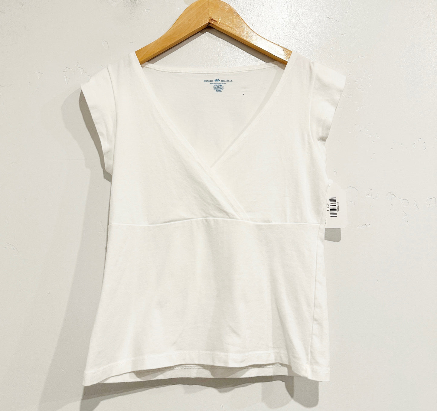 Brandy Melville White V-Neck Top