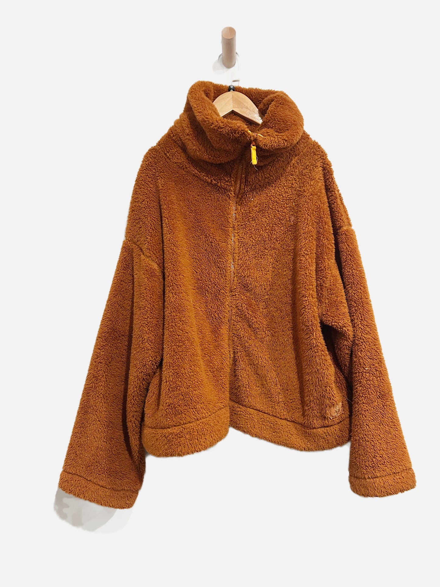 Free People Movement Brown Teddy Jacket - Medium