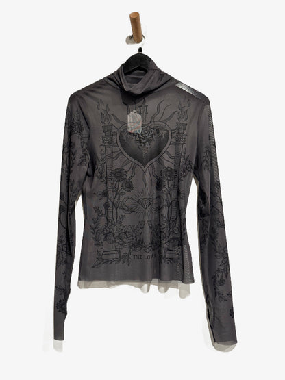 AFRM Zadie Mesh Turtleneck in Noir Tarot Card - Large