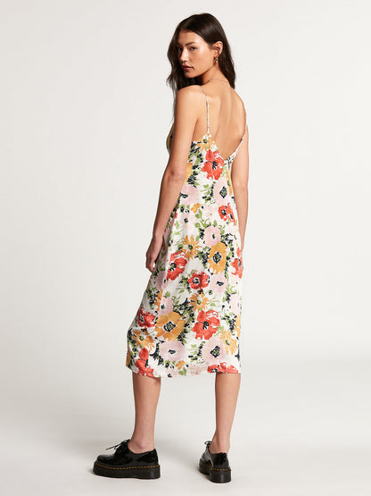Volcom Surfbird Floral Button Front Midi Dress - XS