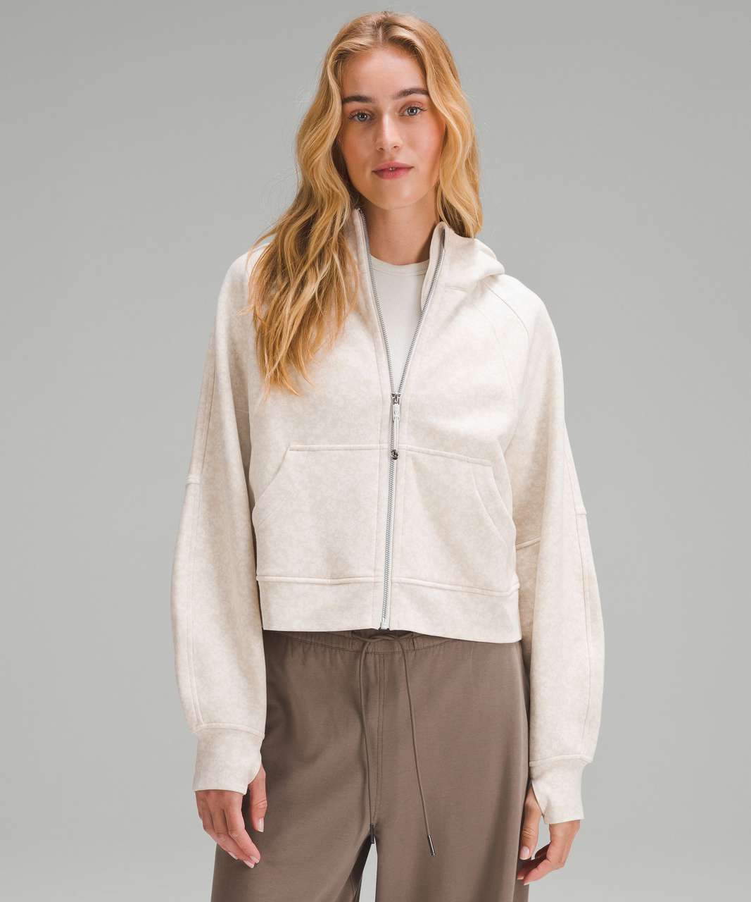 Lululemon Scuba Oversized Full Zip in Daisy Vista Light Ivory - XL/XXL