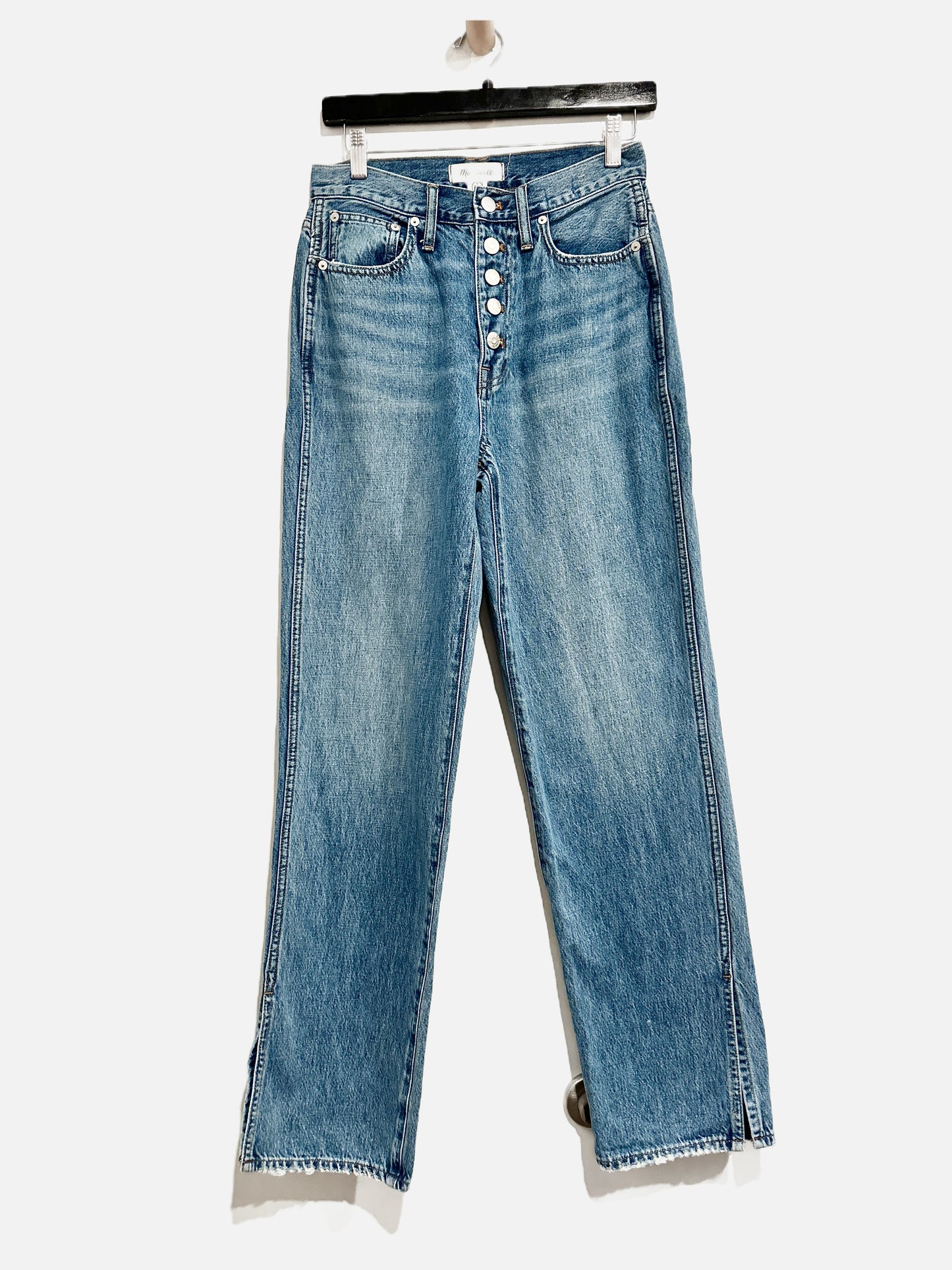 Madewell The Perfect Vintage Straight Jean in Deforst Wash: Side-Slit Edition - 26