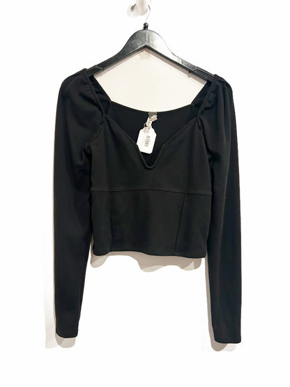 Free People Black Knit Corset Top - Medium