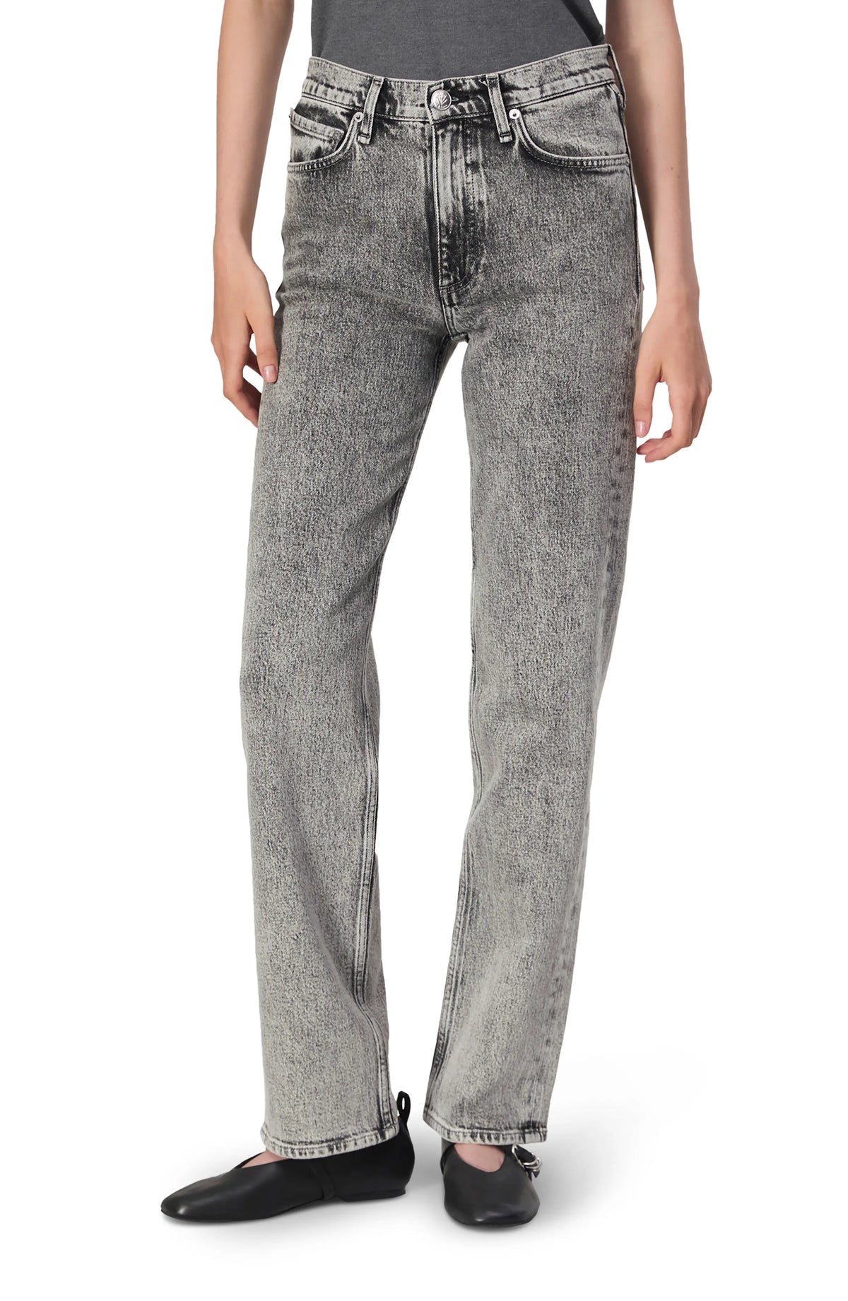 Rag & Bone Gray Acid Wash Straight Leg Jeans - 27