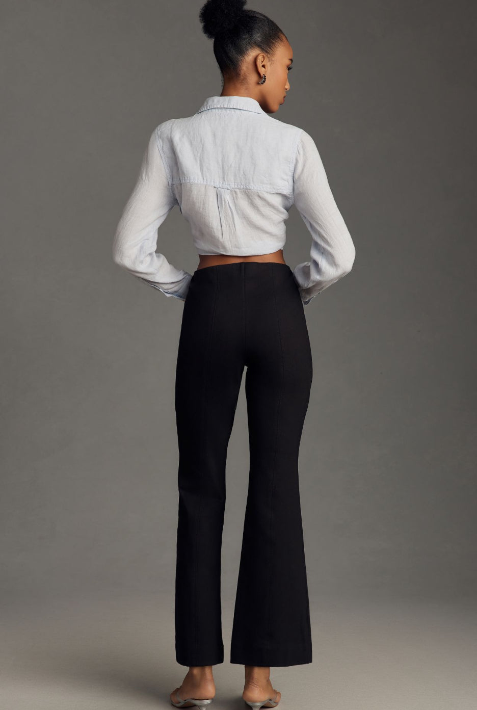 Anthropologie Maeve The Margot Kick-Flare Cropped Pants in Black - Small