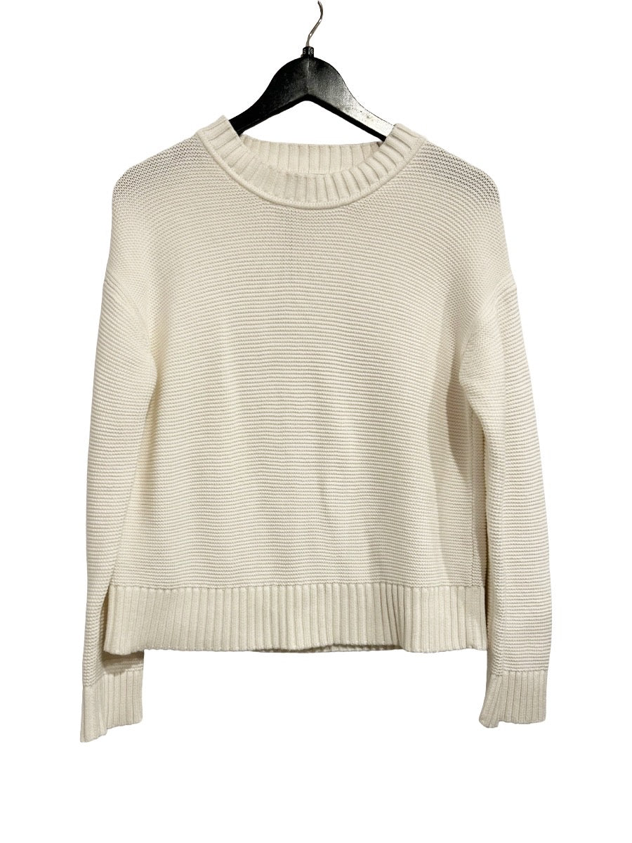 Everlane White Cotton Crew Neck Sweater - Small