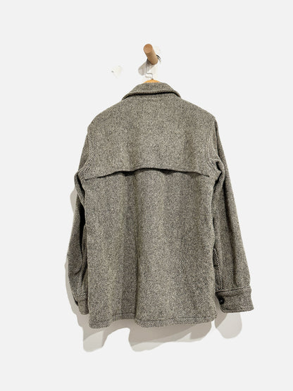 Woolrich Men’s Vintage Wool Black and Cream Wool Jacket - Small