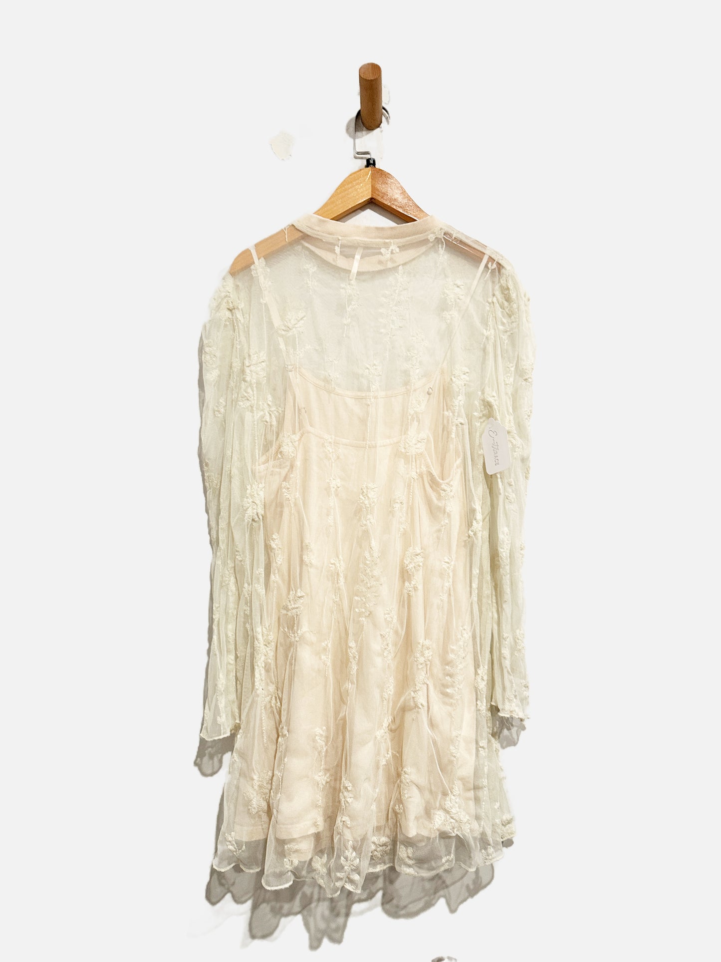 Free People Cream Lace Mini Dress - Medium