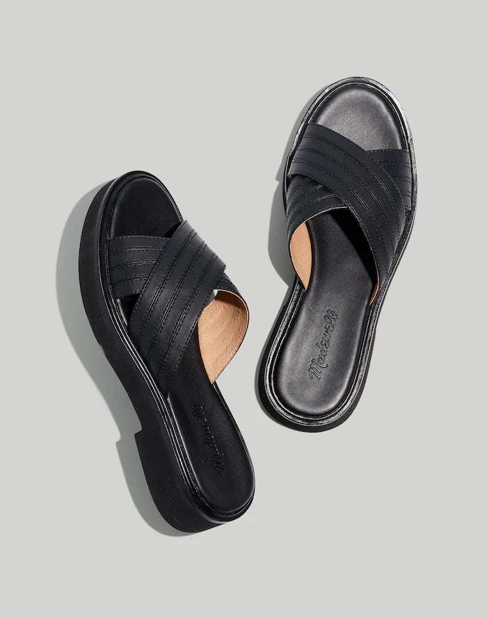 Madewell The Alina Platform Sandal in True Black - 7.5