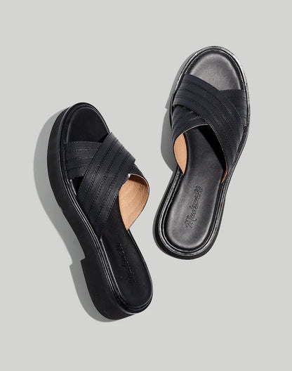 Madewell The Alina Platform Sandal in True Black - 7.5