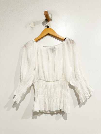 In Girl White Smocked Blouse - 14