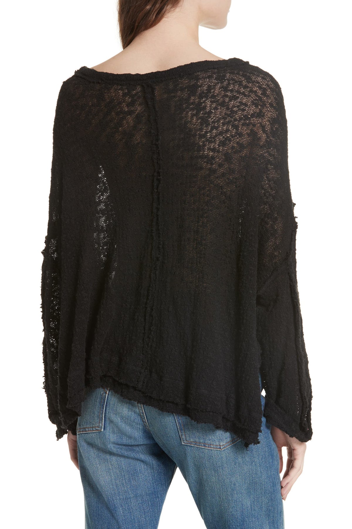 Free People Island Girl Hacci Tee in Black - Small