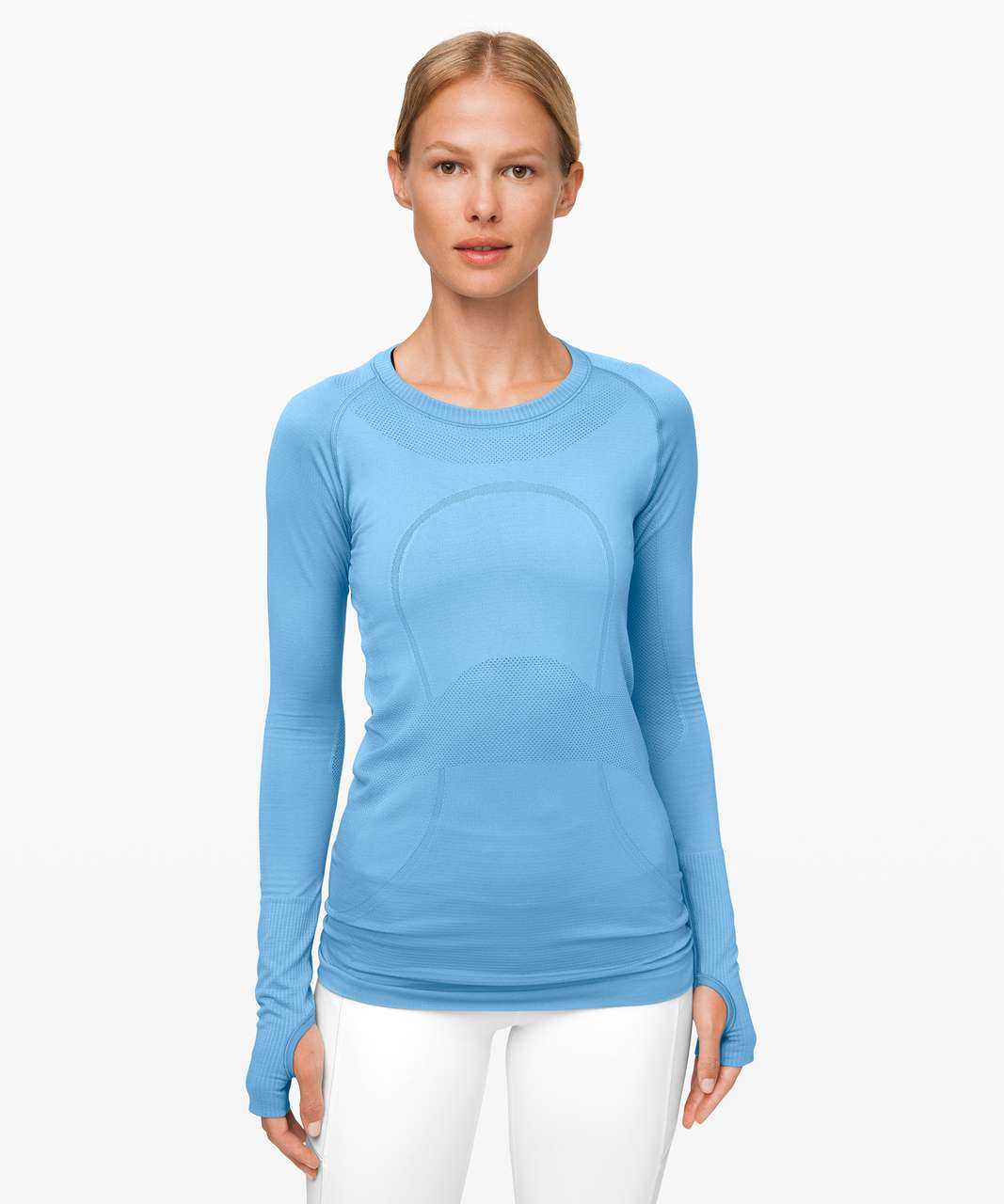 Lululemon Swiftly Tech Long Sleeve Crew in Aqua Smoke - 4