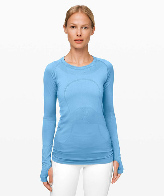 Lululemon Swiftly Tech Long Sleeve Crew in Aqua Smoke - 4