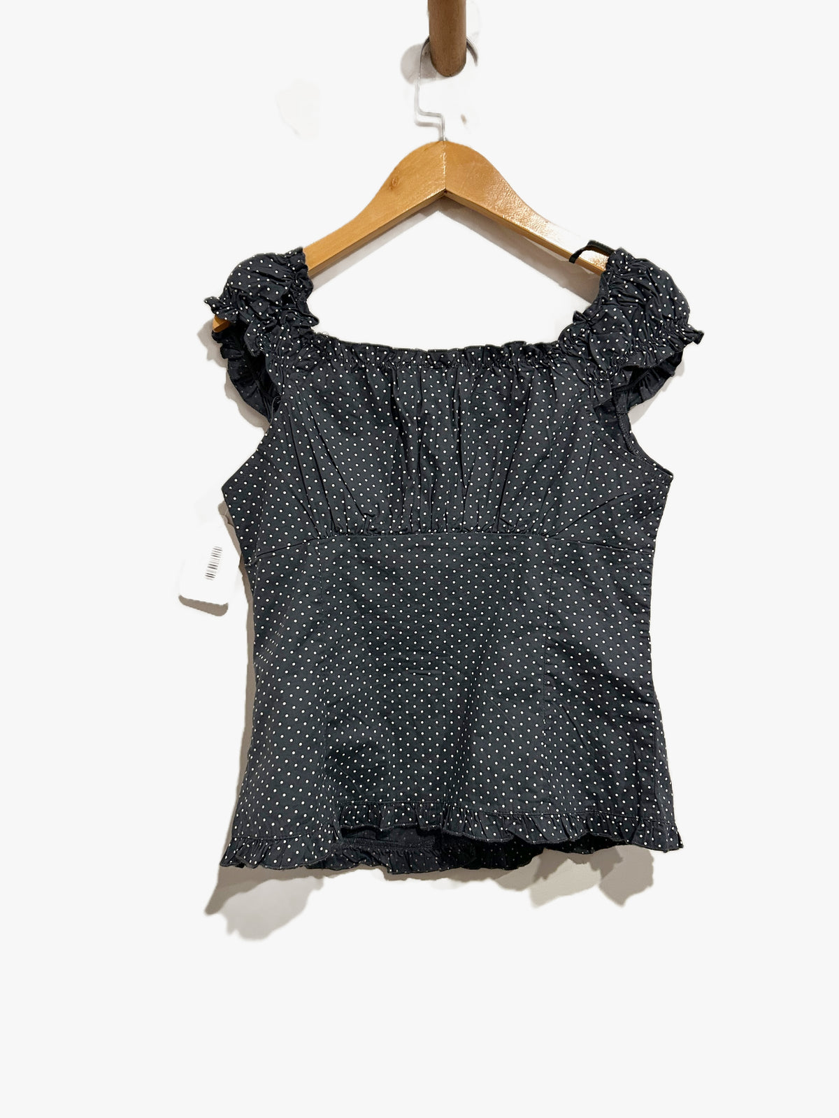 John Galt Elena Blue Polka Dot Top