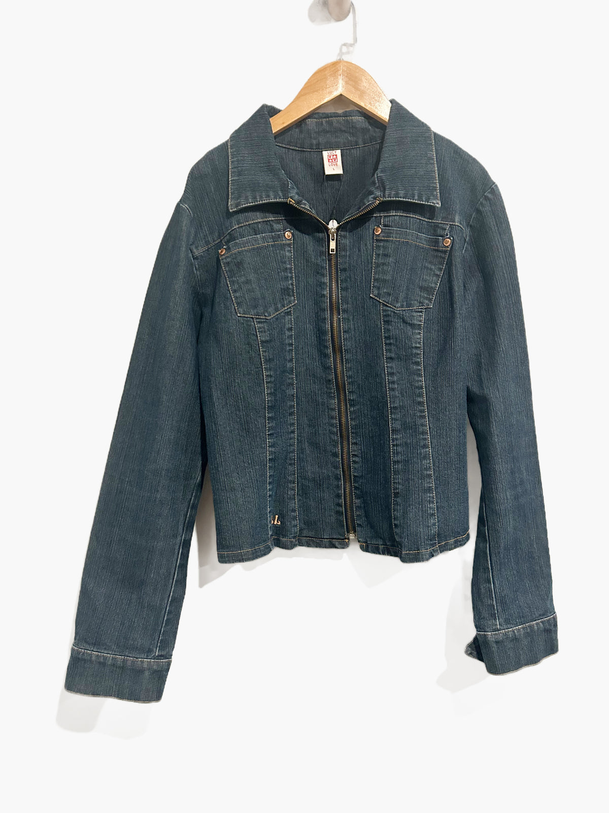 Lucy Love Y2K Denim Zip Jacket - Large