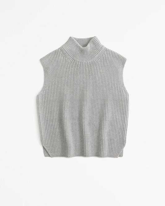 Abercrombie & Fitch Grey Sleeveless Sweater - Medium