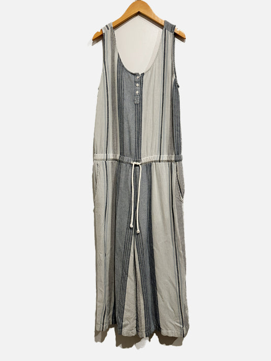 Cloth & Stone Blue Stripe Linen Jumpsuit - Medium