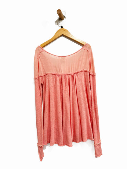 Free People Down Under Henley in Sugar Coral - XXS