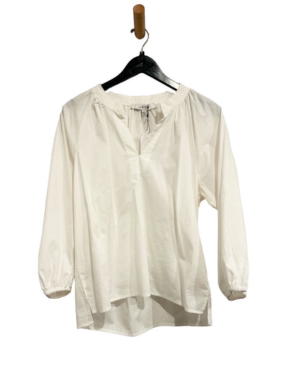 Joe's White Split Neck Poplin Blouse - Small