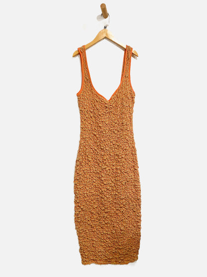 Free People Set the Bar Smocked Midi Dress - Small
