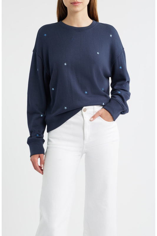 Rails Ramona Embroidered Crewneck Sweatshirt in Lucky Stars - Medium