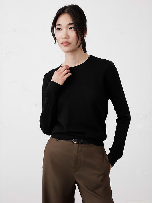 Banana Republic Black Merino Wool Sweater - Small