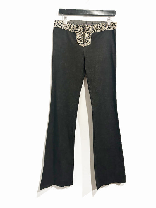 Hale Bob Low Rise Embroidered Pants