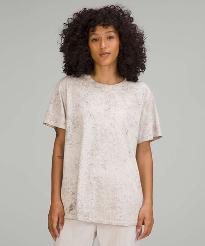 Lululemon All Yours Cotton T-Shirt in Cirrus Wash White Opal Raw Linen Rover - Small