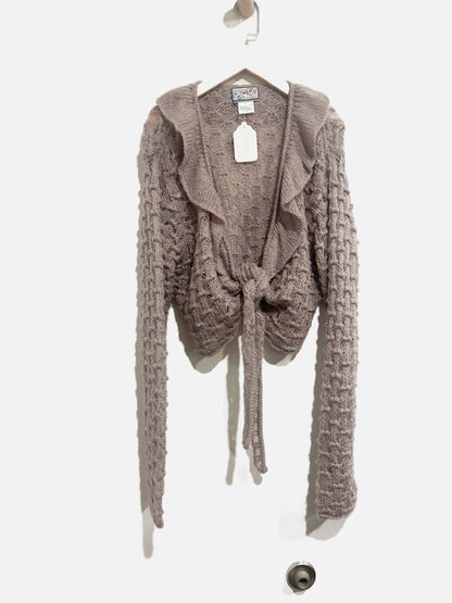 April Cornell Purple Crochet Cardigan - XL