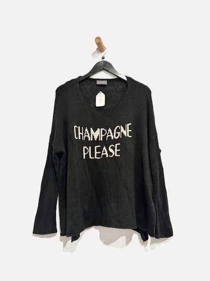 Wooden Ships Black “Champagne Please”  Sweater - S/M