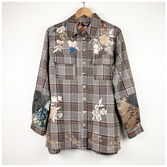 Johnny Was Freya Printed Shirt Jacket In Multi size Medium