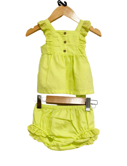 Carter’s Lime Green Dress w/ Bloomers and Headband - 6m