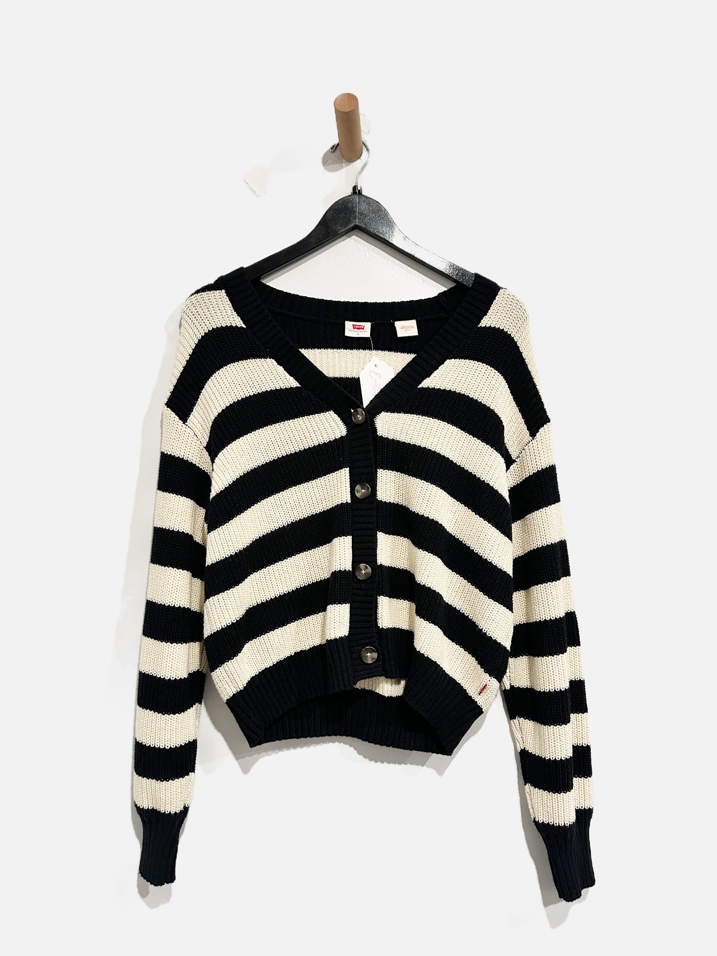 Levis Striped Button Down Cardigan - Small