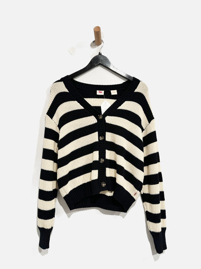 Levis Striped Button Down Cardigan - Small
