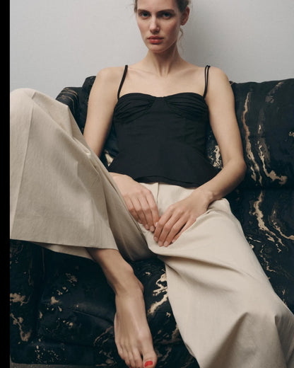 NWT Zara Black Bustier Top - Large