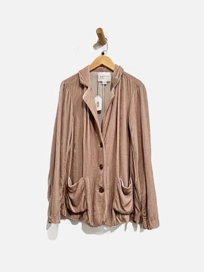 Velvet by Graham & Spencer Pink Velour Blazer - XS