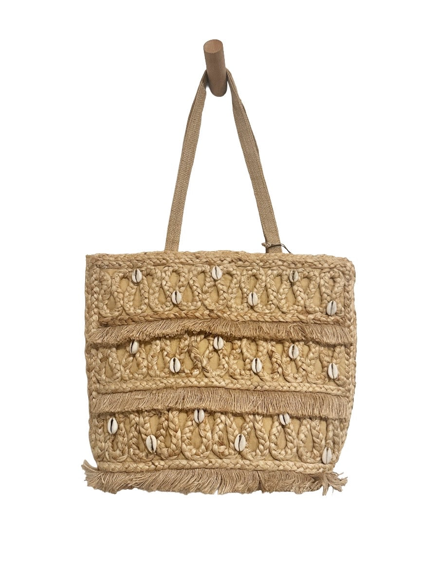 NWT Salt + Umber Isla Jute Seashell Tote