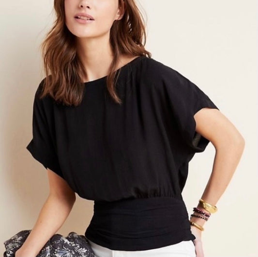 Maeve Black Short Sleeve Blouse - 2