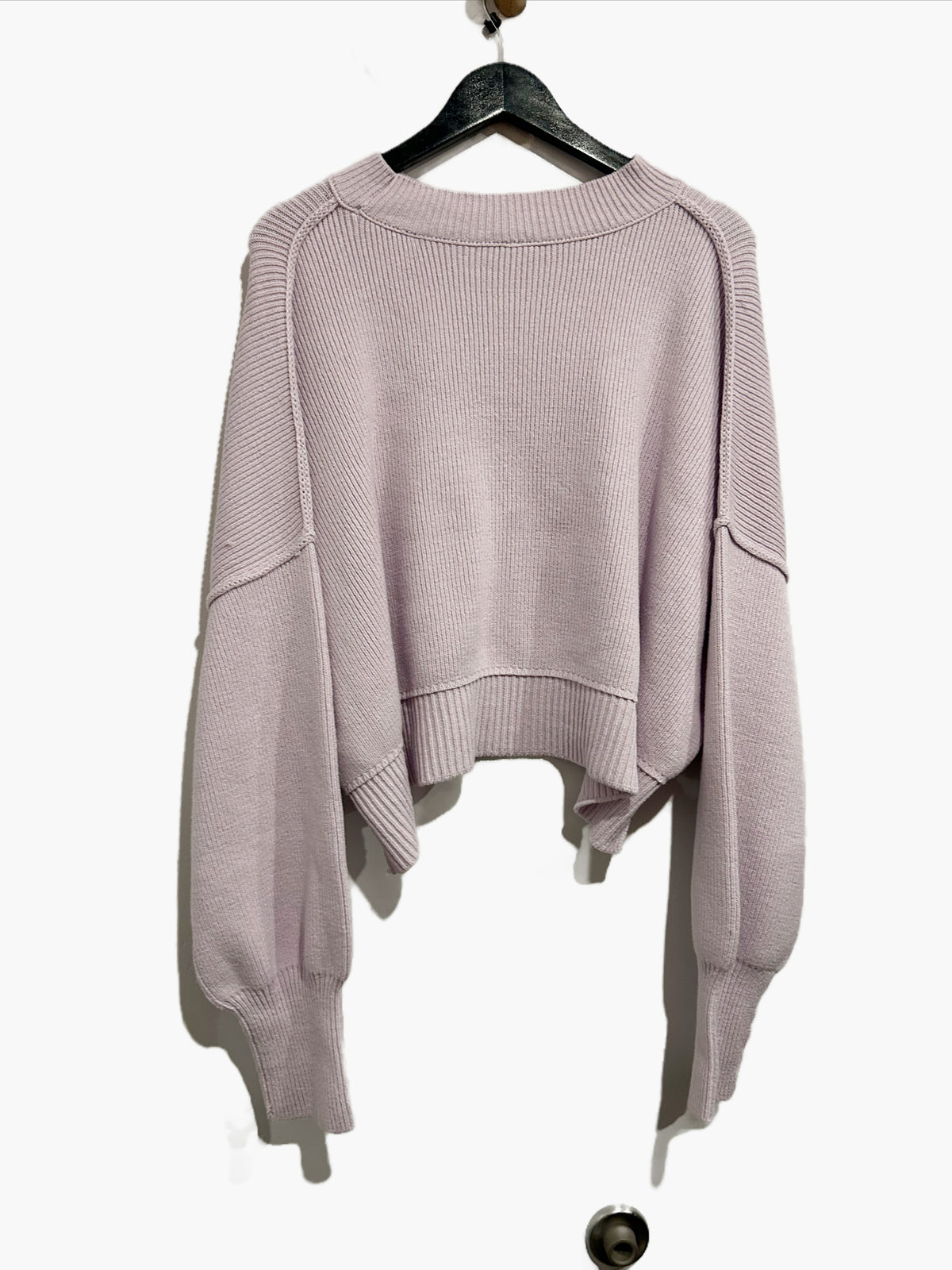 NWT Free People Easy Street Crop Pullover in Frost Lavender - Large