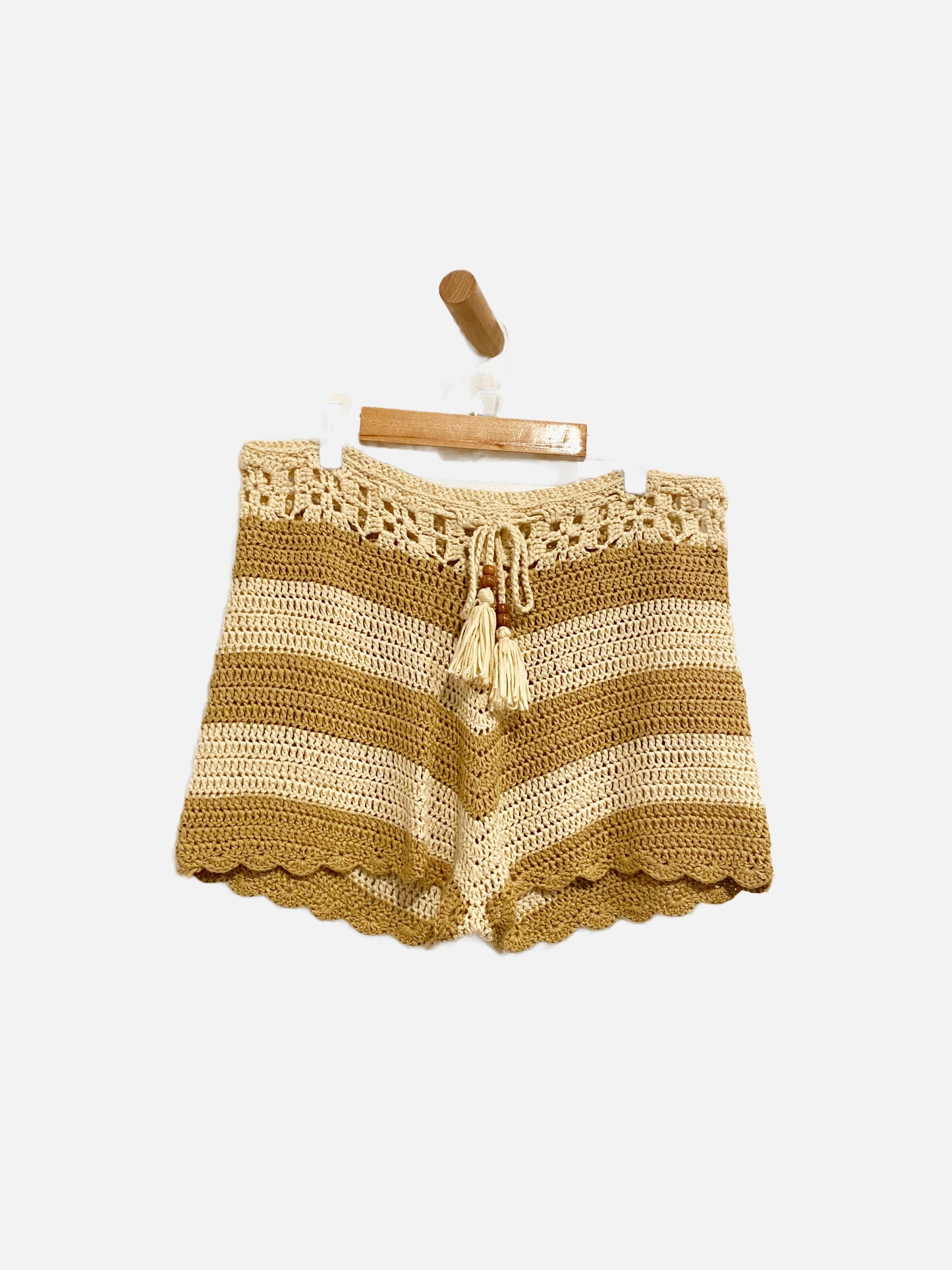 9.0 Swim Cream Crochet Shorts - 8