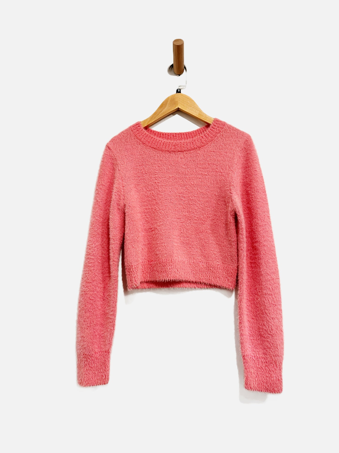 Urban Outfitters Pink Eyelash Crop Sweater  - Medium