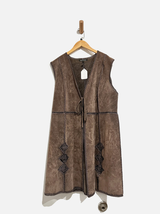 Mechant Brown Faux Suede Vest - Large