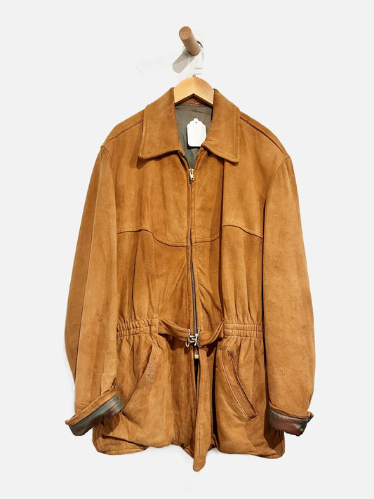 Vintage Brown Suede Coat - Medium