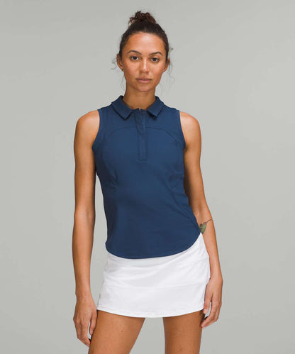 Lululemon Quick-Drying Sleeveless Polo Shirt in Mineral Blue - 6