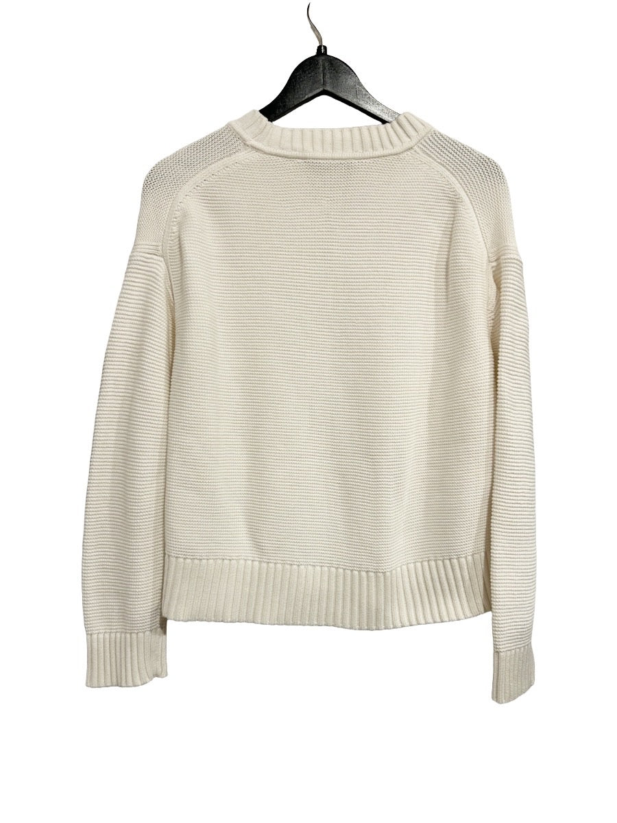 Everlane White Cotton Crew Neck Sweater - Small