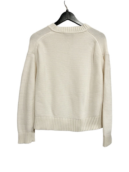 Everlane White Cotton Crew Neck Sweater - Small