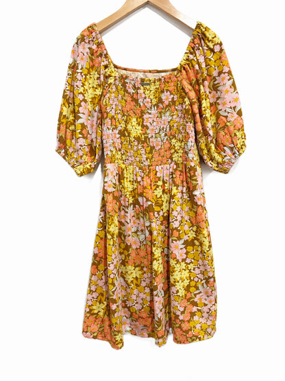 Billabong Paradise Floral Mini Dress in Moss - XS